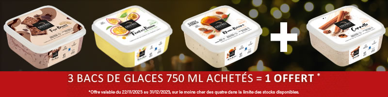 Promotion bacs glace 3+1