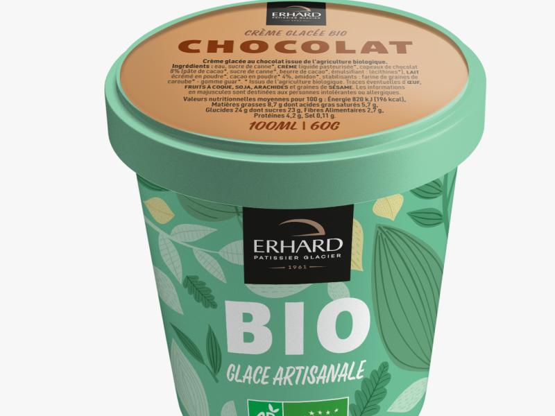 erhard patissier glacier petit pot chocolat bio 100ml
