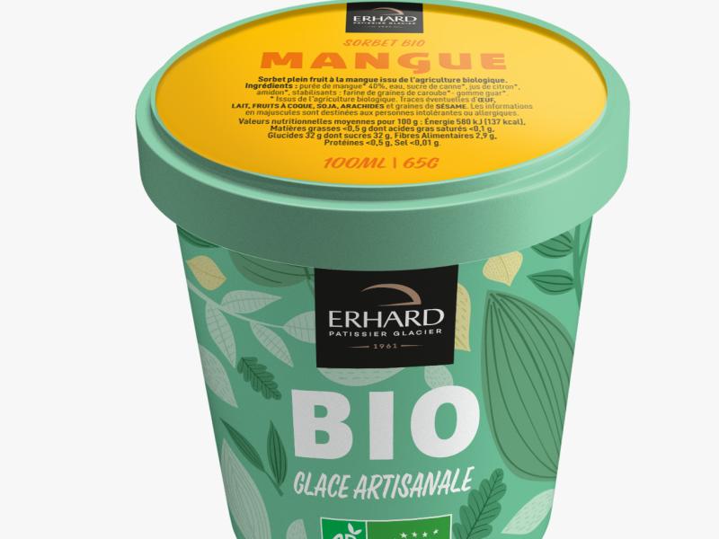 erhard patissier glacier petit pot mangue bio 100ml