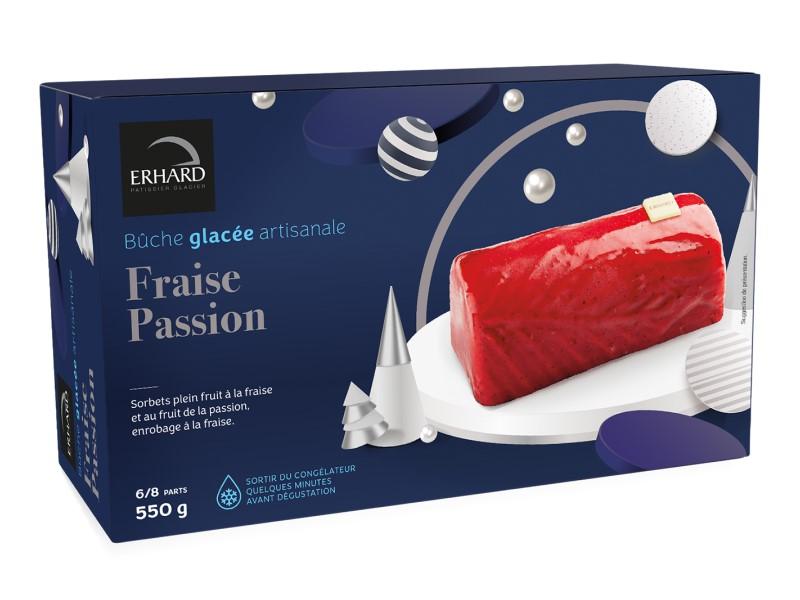 Bûche artisanale fraise passion étui