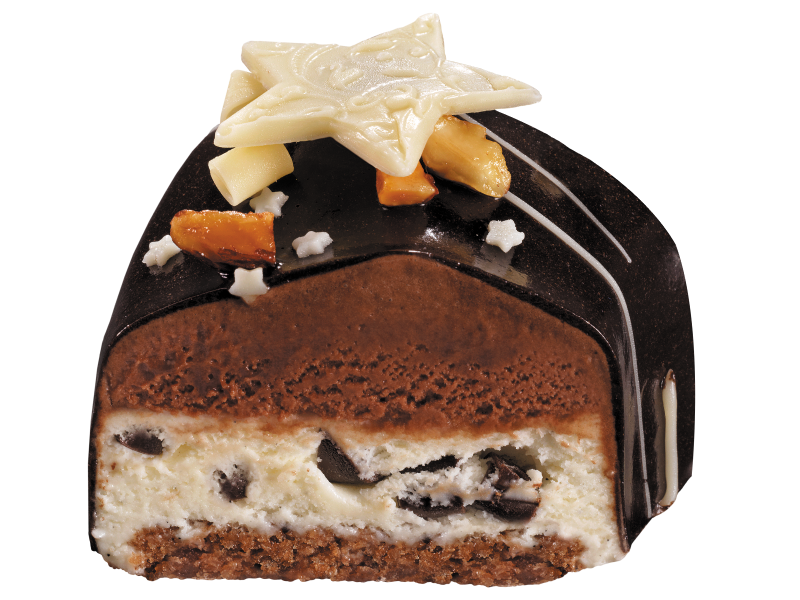 Couronne glacée chocolat vanille coupe