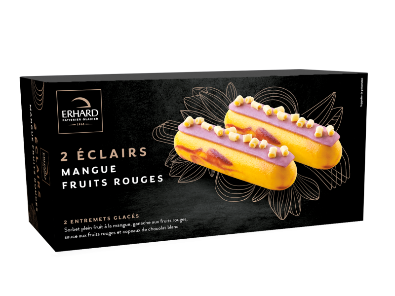 Éclairs mangue fruits rouges x2